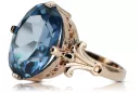 Aquamarin Sterling Silber rosévergoldet Ring Vintage Handwerk vrc369rp